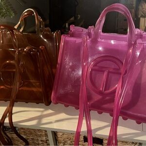 Telfar Pink and Brown Tote Bags